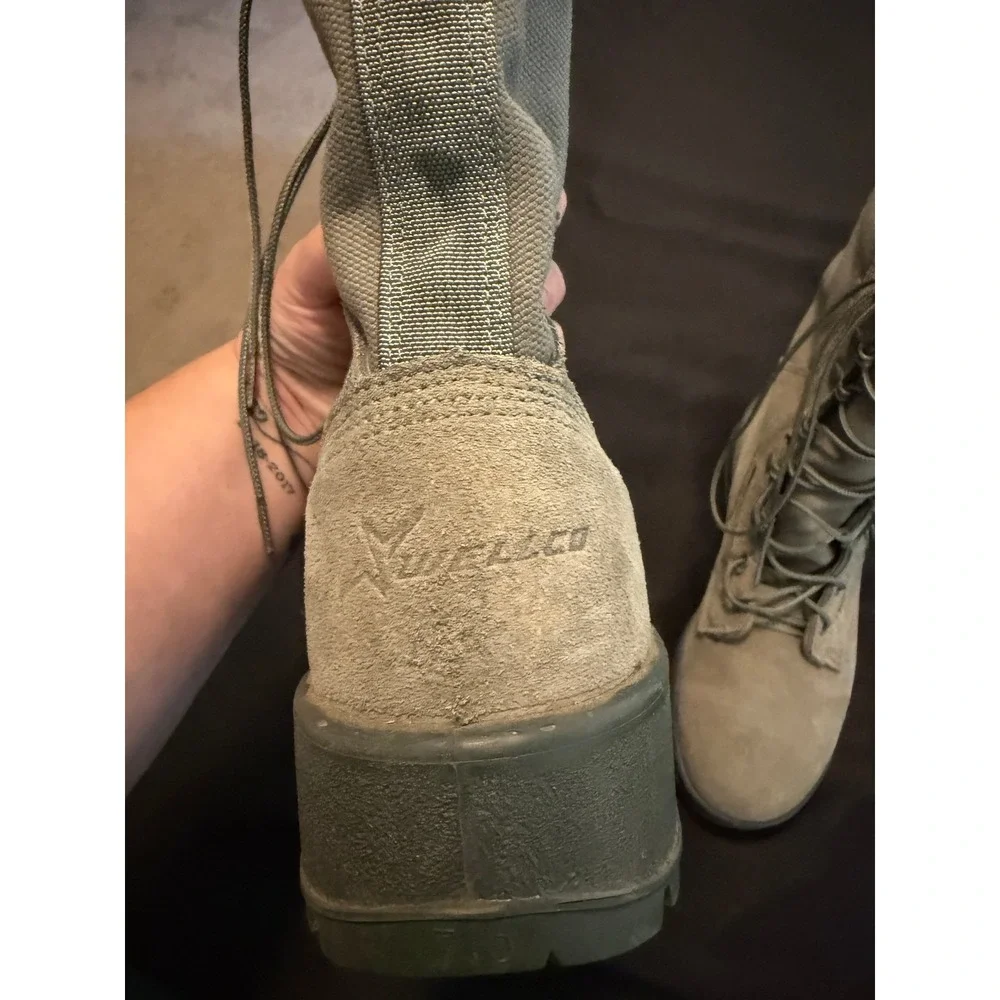 Wellco Air Force TW Sage Green Military Combat Boots 9.5 W 81040F004 Mens